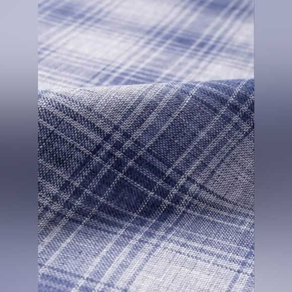 Proper Cloth Positano Faded Blue Ombre Plaid Linen Shirt - Picture 4 of 11
